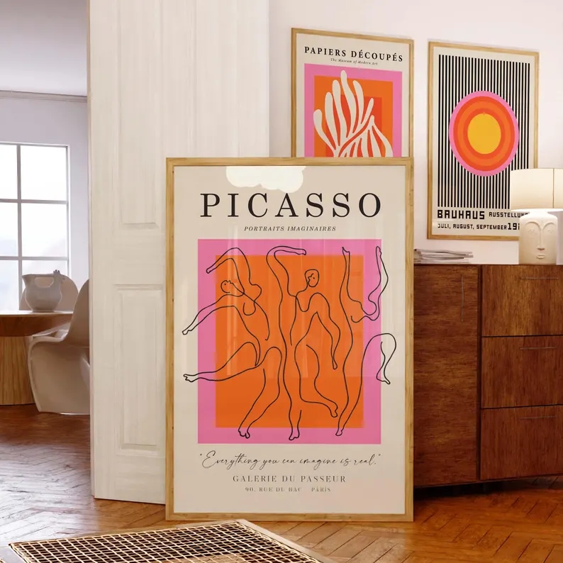 3pcsModern Orange  Bauhaus And - Home Decor Theme ulasan dan harga