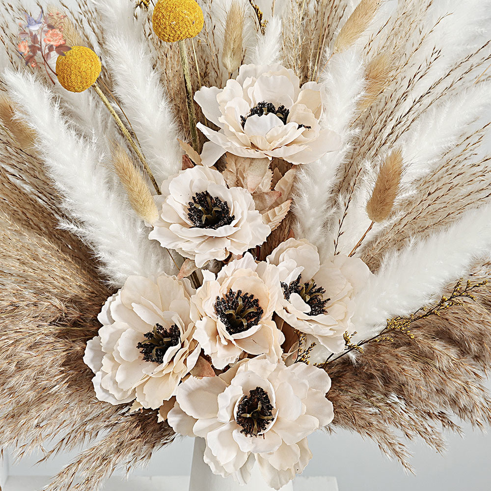 55Pcs Artificial Flower Bouque - Pampas Grass Decor ulasan dan harga